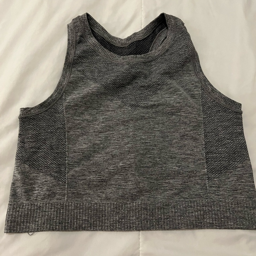 Gray Sleeveless Crop Top